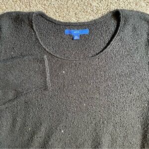 Apt 9 squinted XXL pull over round‎ neck black sweater asymmetrical fuzzy women